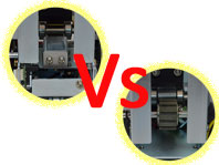 Diferencias entre los expendedores de tarjetas de plástico con sistema de arrastre por rodillo de goma y sistema mecánico.